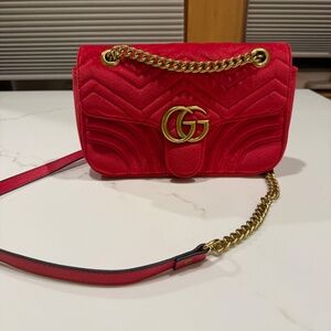 GG Marmont Matelasse Velvet Flap Crossbody - Read Description